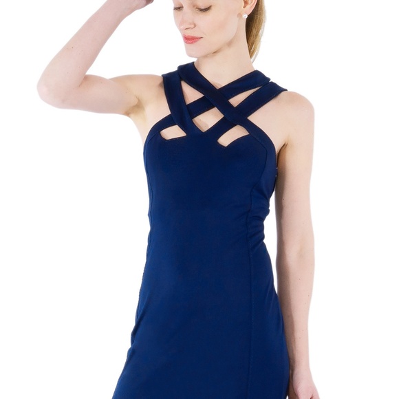 solid navy dress